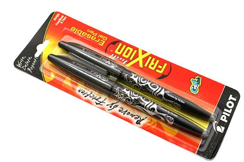 [Australia] - PILOT FriXion Ball Erasable & Refillable Gel Ink Stick Pens, Fine Point, Black Ink, 2-Pack (31553) 