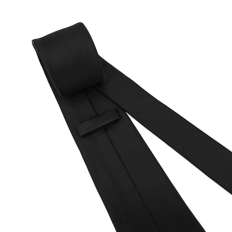[Australia] - Men's Ties Solid Pure Color Plain Formal Black Ties For Men 