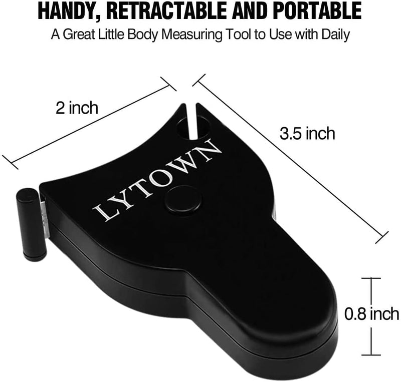 [Australia] - 4PCS Body Measure Tape, Automatic Telescopic Tape Measure, Accurate Measuring Tape for Body, Body Measurement Tape for Tracking Weight Loss Muscle Gain, Tailor, Sewing, Clothes Black 