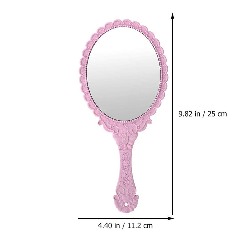 [Australia] - Beaupretty 2pcs Hand Mirror with Handle Small Handheld Mirror Plastic Hand Held Mirror for Salon Barbershops Self Haircut Hairdressing Makeup 
