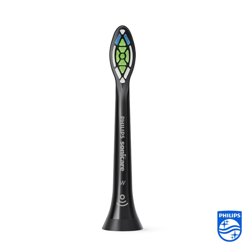 [Australia] - Philips Sonicare Optimal Whitening BrushSync Heads, Black, Pack of 2 (Compatible with all Philips Sonicare Handles) Single 