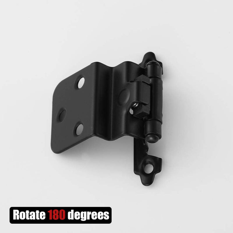 [Australia] - JQK 3/8 Inch Inset Cabinet Door Hinges Black, 4 Pack 2 Pairs Flush Face Mount Cupboard Self-Closing Kitchen Cabinet Hardware Hinges, CH201-BK-P4 