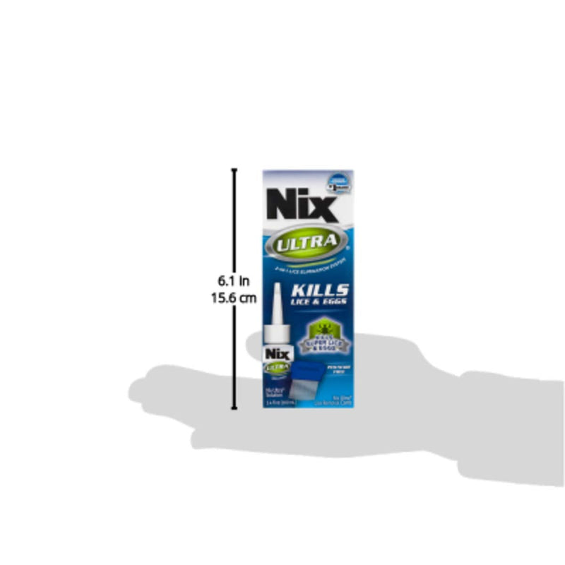 [Australia] - Nix Ultra Lice & Nits Treatment, Kills Super Lice & Eggs, 3.4 Fl Oz (Pack of 1), 1 Count Solution + Comb 