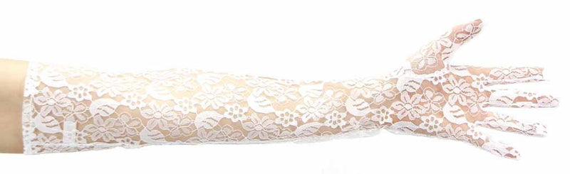 [Australia] - Fabulous Nylon Lace Opera Length Gloves White 