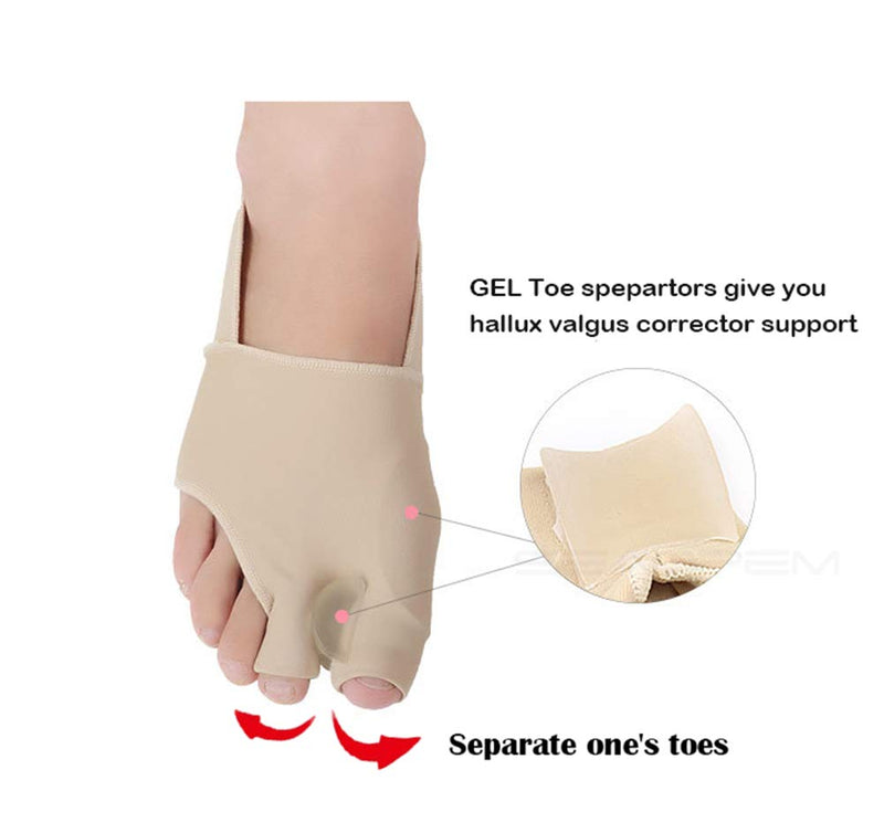 [Australia] - Bunion Straightener Protector Relief Sleeve w/Gel Bunion Stretchy Pads Cushioned Splint, Orthopedic Hallux Valgus Overlapping Corrector Bootie Guard Hammer Toe Pain Aid Surgery Treatment 2 Pc Large (Pack of 2) 