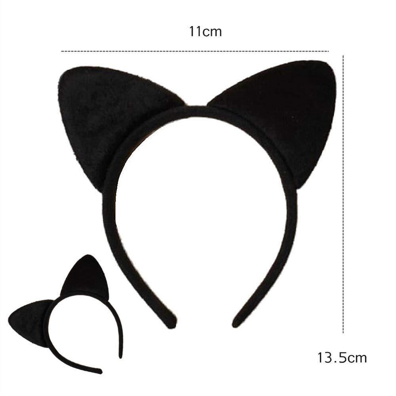 [Australia] - 4Pcs Black Soft Fabric Cat Ears Headband Cosplay Black Cat Ears for Cosplay Anime Holiday Events Fancy Dress Dance Recitals 