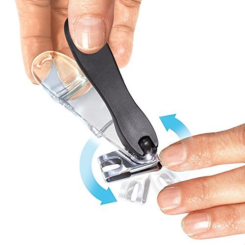 [Australia] - EZ Grip 360 Degree Rotary Stainless Steel Sharp Blade Fingernail Toenail Clipper, Trimmer And Cutter 