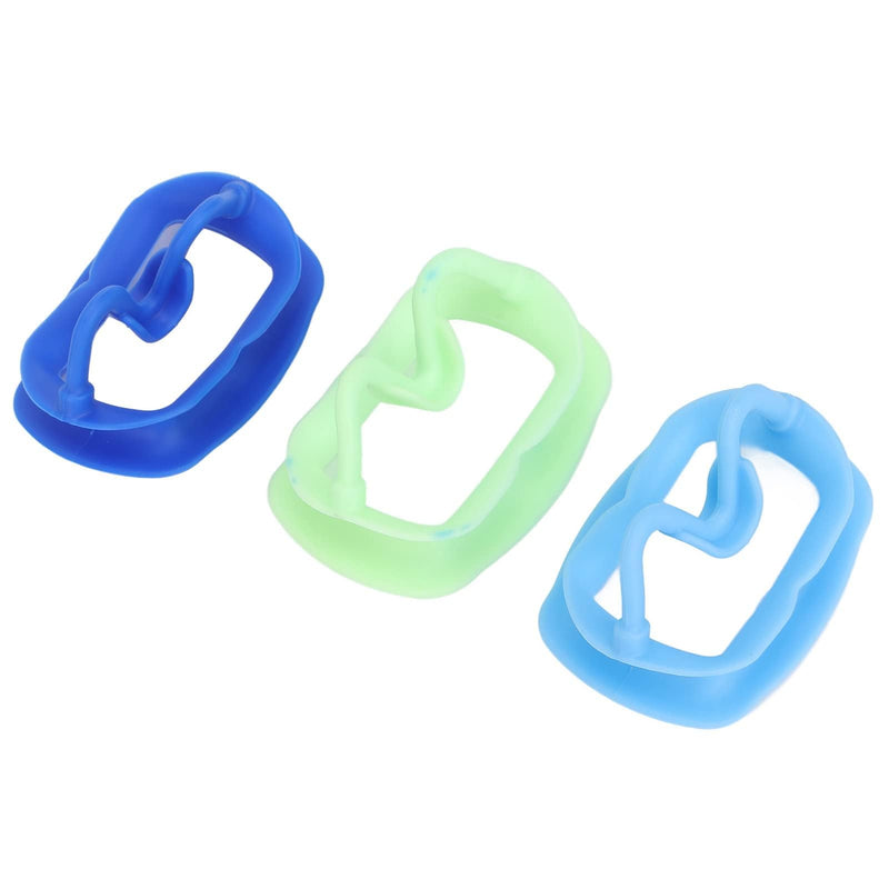 [Australia] - 3Pcs Cheek Retractor, Silicone Dental Mouth Opener Intraoral Cheek Mouth Lip Retractor Dental Accessory for Teeth Whitening Clear - Sky Blue+Dark Blue+Green Sky Blue+dark Blue+green 3pcs 
