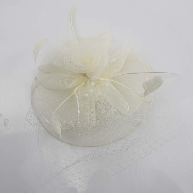 [Australia] - Fascinator Hat 20s Pillbox Hat Cocktail Tea Party Top Hat Derby Kentucky Wedding Headwear for Girls and Women B-beige 