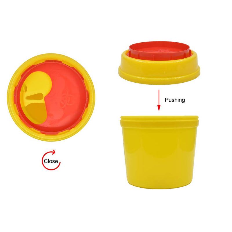 [Australia] - 4-Pack Sharps Container（1/2 Quart),Tattoo Supplies Small Sharp Needle Disposal Containers,Biohazard Medical Containers Sharps Box for Home and Travel Use 
