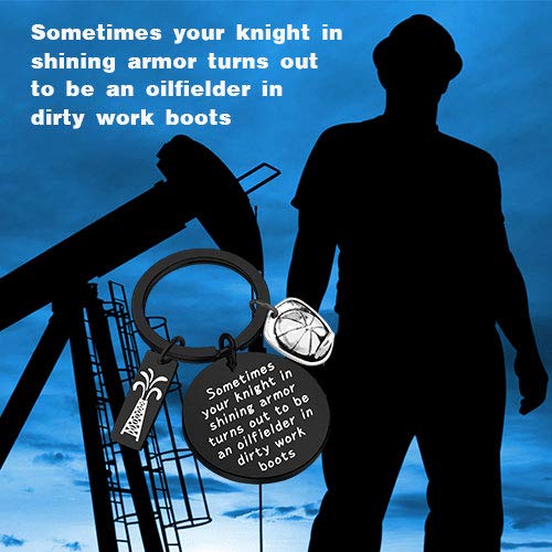 [Australia] - MAOFAED Funny Oil Field Gift Oilfield Wife Gift Oilfield Girlfriend Gift Proud Wife Gift Sometimes Your Knight in Shining Armor Turns Out to Be an Oilfielder in Dirty Work Boots oilfielder black 