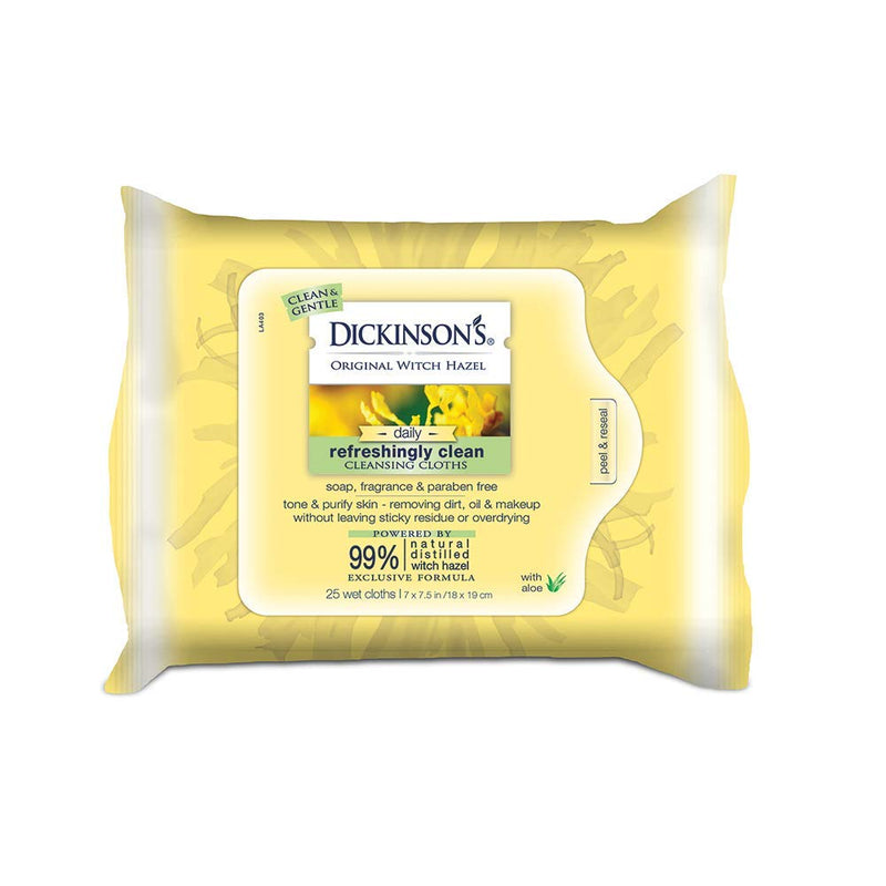 [Australia] - Dickinson's Original Refreshingly Clean Daily Cleansing Cloths, Witch Hazel and Aloe, 25 Count 