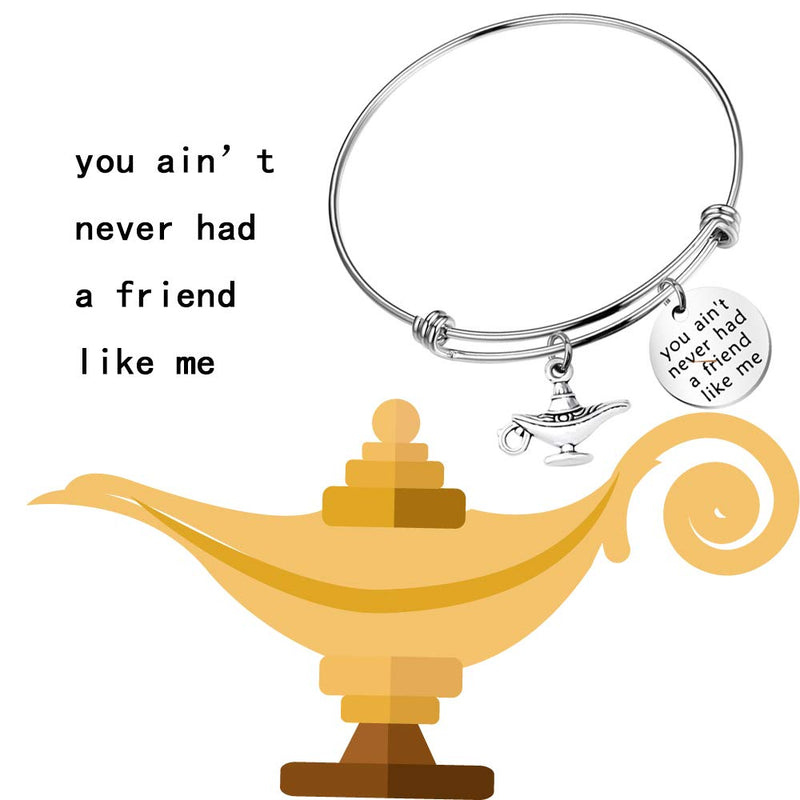 [Australia] - AKTAP Aladdin Gift You Ain’t Never Had A Friend Like Me Genie Inspired Quote Bracelet  Magic Lamp Gift for Her 