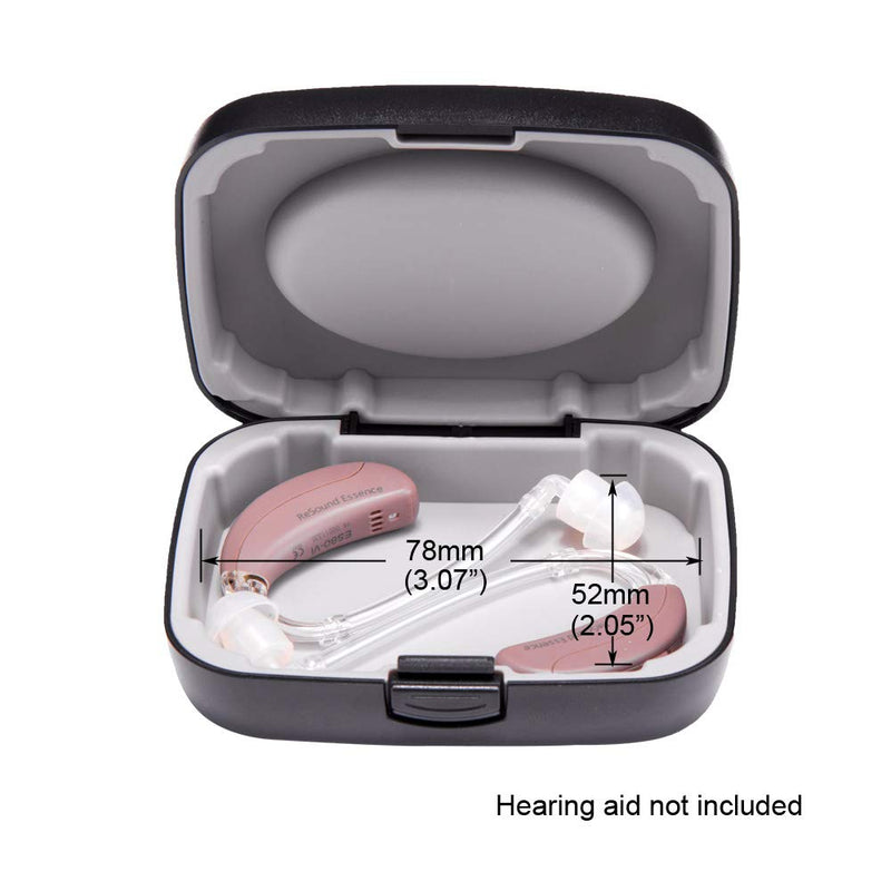 [Australia] - Hearing Aid Case Hard - Portable Protective Storage Case for BTE CIC IIC ITE (Black) Black 