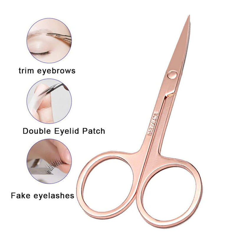 [Australia] - Eyebrow Scissors Cuticle Scissors,Stainless Steel Manicure Scissors for Nails, Multi-Purpose Small Curved Scissors Grooming Tools for Nose Beard Mustache Facial Hair( 3 pcs ) 