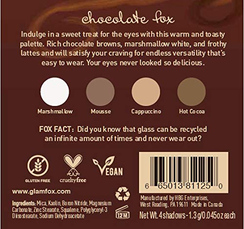 [Australia] - GlamFox Natural Vegan Eye Shadow Palette, Chocolate Fox (Warm Brown and Neutral Tones), 0.2 Pound 
