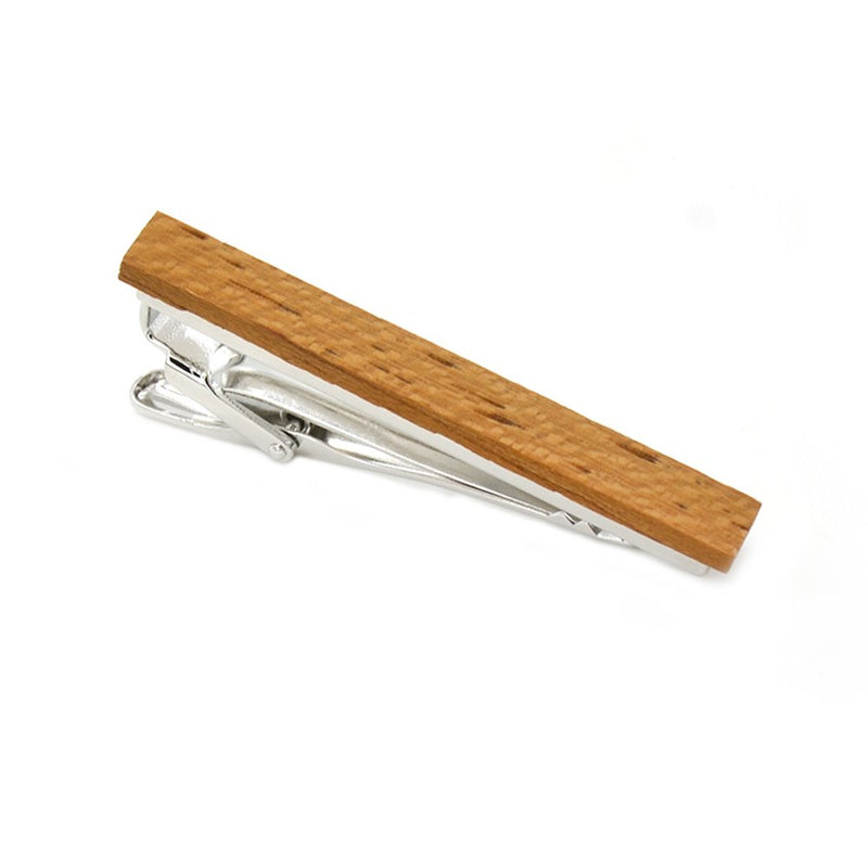 [Australia] - Merit Ocean Smart Men's Wood Tie Clip Natural Tie Bar 2.1 Inch in Gift Box Yellow 