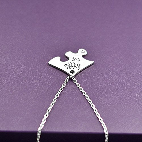 [Australia] - Charm.L Grace 3 Piece of Big Sis Middle Sis Lil Sister Necklace Keychain Set Heart Shape Puzzle 