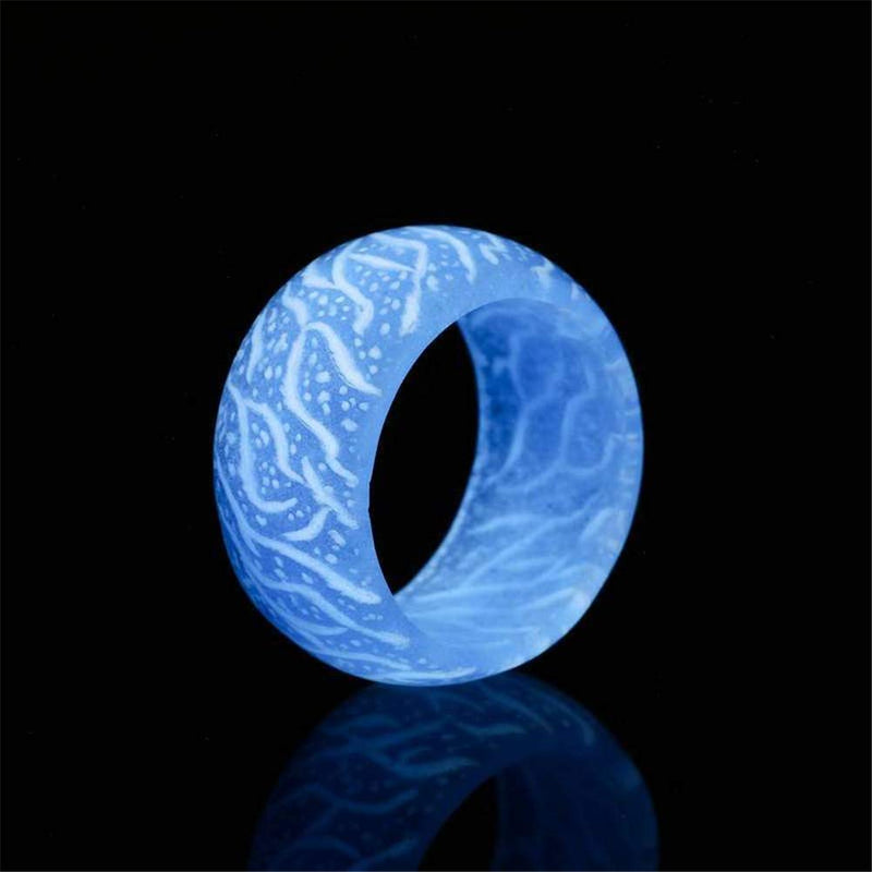 [Australia] - Nanafast Glow Resin Ring Christmas Luminous Ring Toy Gift for Kids Men Women Size 6-11 Blue 