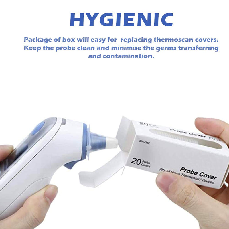 [Australia] - 100Pcs Ear Thermometer Probe Covers, Refill Caps Thermoscan Covers for Braun ThermoScan Models and Other Types of Digital Thermometers, Pack of 100 Pieces (Pack of 100 PCS) Pack of 100 Pcs 