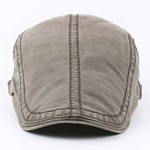 [Australia] - Quanhaigou Men's Cotton Flat Snap Hat Ivy Gatsby Newsboy Hunting Cabbie Driving Cap Grey 