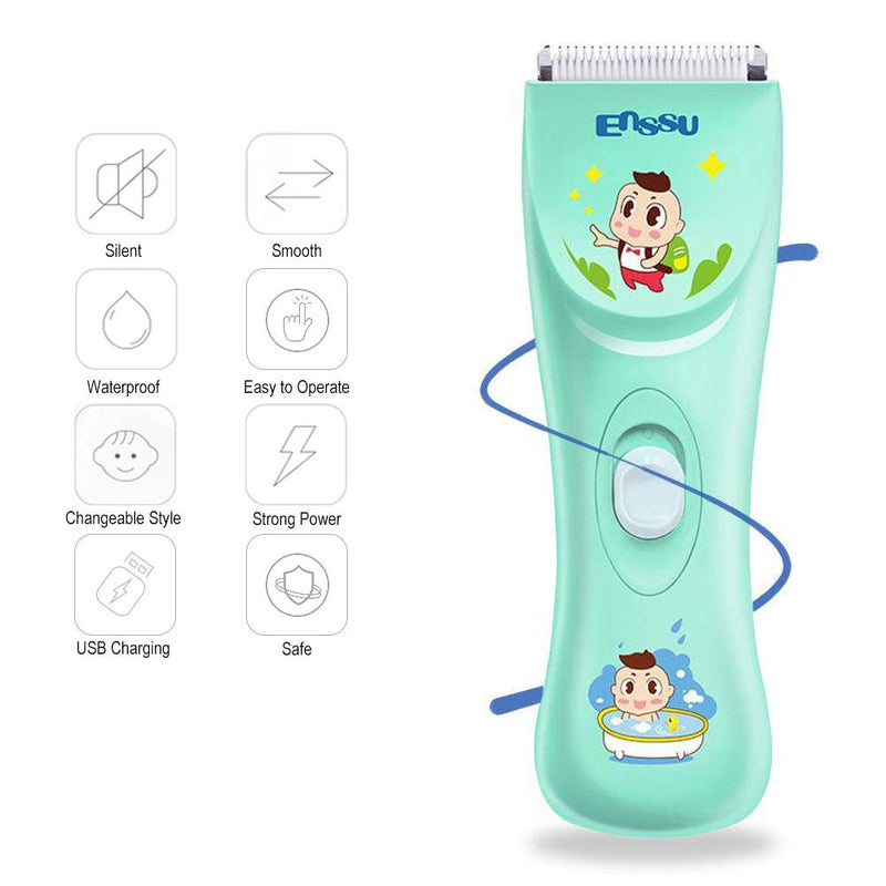 [Australia] - ENSSU Quiet Baby Hair Clippers, Lower Noise Hair Trimmers for Kids Children with Sensory Sensitivity, Cordless Babies Infant Waterproof Professional Hair Cutting Kits 