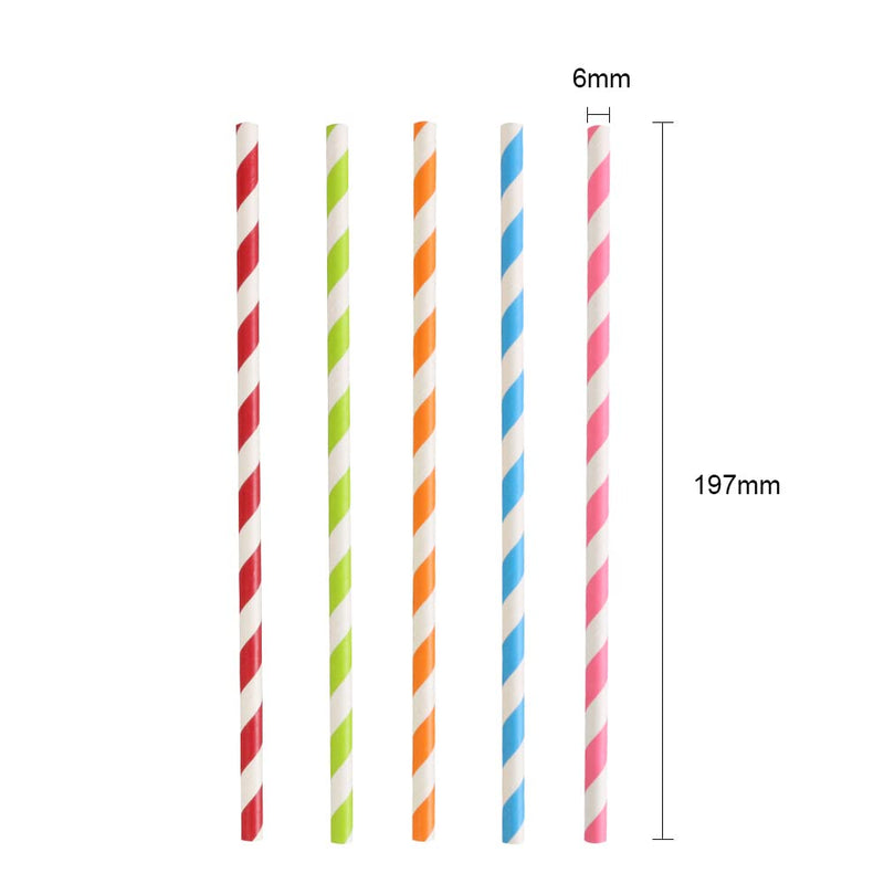 [Australia] - Vicloon Straws Paper, Drinking Straw Biodegradable Recyclable, Party Straw for Birthday, Wedding, Christmas, 5 Colors 100Pcs Rainbow Straws 