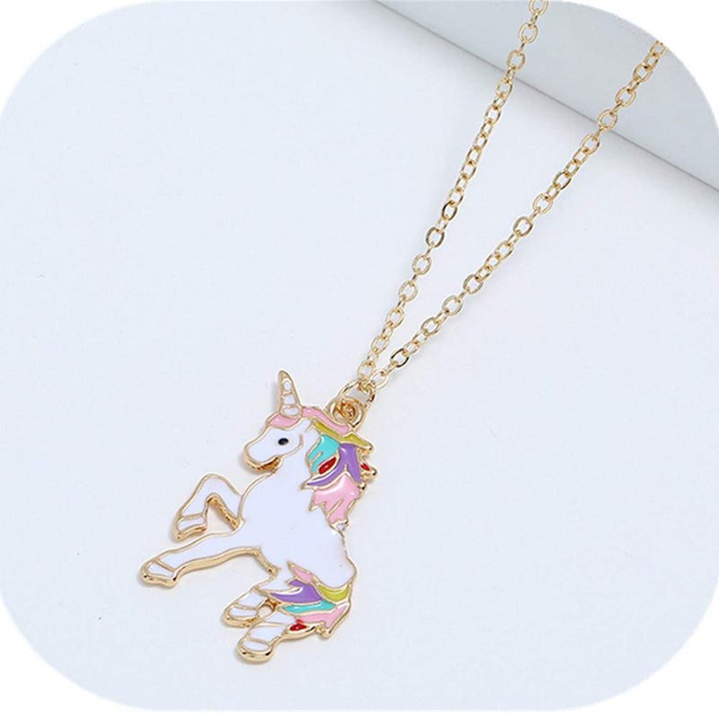 [Australia] - Unicorn Necklace Rainbow Unicorn Necklace Pendant Jewelry Gifts for Girls Christmas Birthday Gifts Friend Granddaughter Alloy Metal Necklace(1 Pack) 