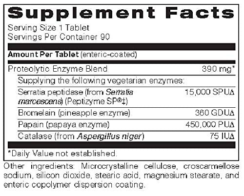 [Australia] - Proteolytic Enzymes Broad Systemic Support | Vegetarian Blend with Serratia Peptidase & Bromelain for Digestion, Sourced from Papaya & Pineapple | 90 Enteric Coated Tablets | Adaptogen Research 