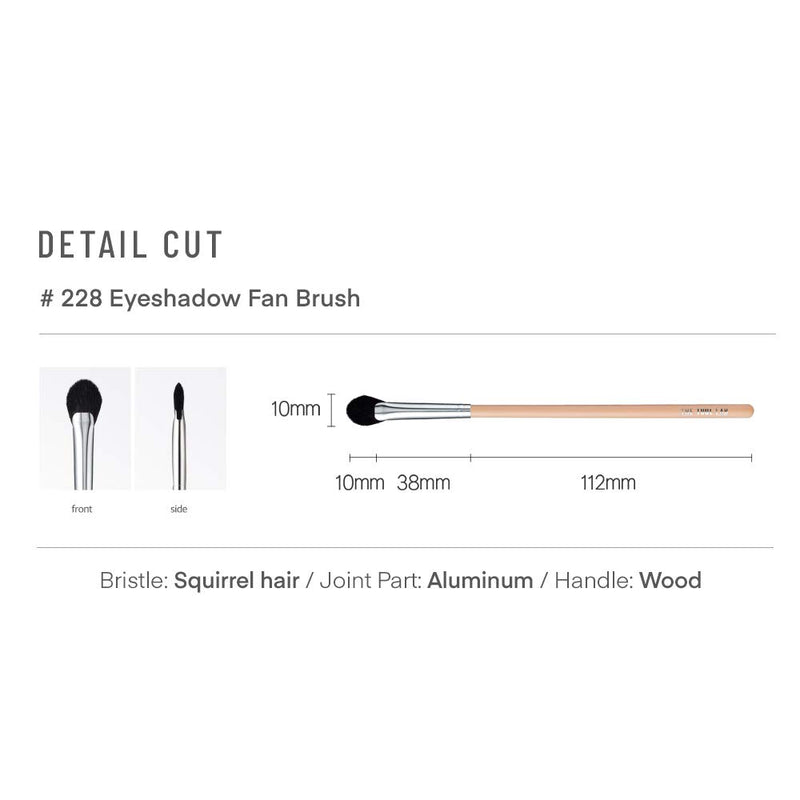 [Australia] - THE TOOL LAB 228 Eyeshadow Fan Brush - Angled Precision Flat Define Eyeliner Blending mini fan for Eye Makeup Professional - Premium Quality Natural Hair Dense Bristles Cosmetic 