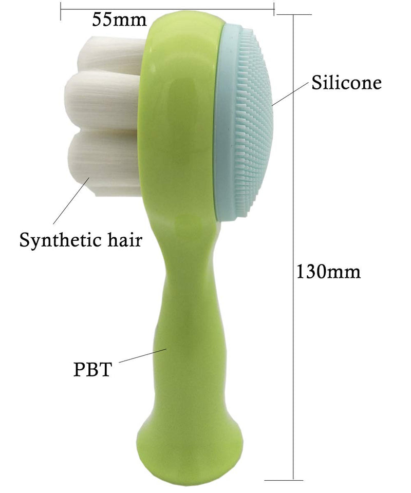 [Australia] - Face Brush Vôsaidi Manual Facial Cleansing Brush and Pore Cleansing Manual Dual Face Brush for Sensitive, Delicate, Dry Skin (Green) Green 