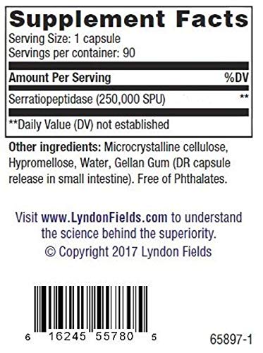 [Australia] - Lyndon Fields Serra-250K Serrapeptase 250,000 SPU - Supports Healthy Sinuses, 90 Delayed Release Capsules Technology, Maximum Potency 