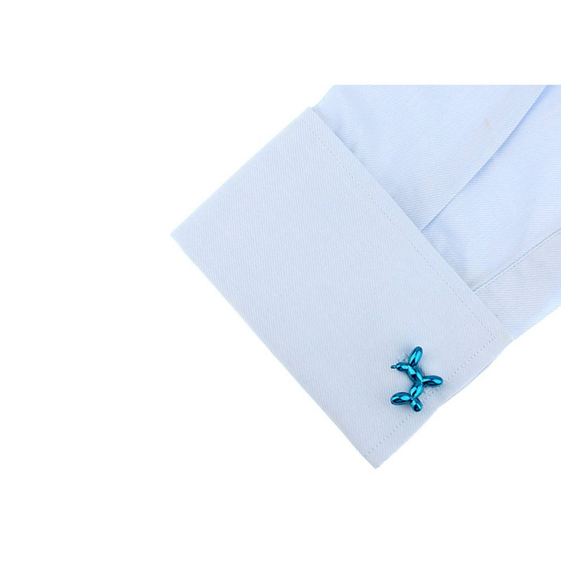 [Australia] - 3D Balloon Dog Cufflinks Toy Cuff Links Blue 