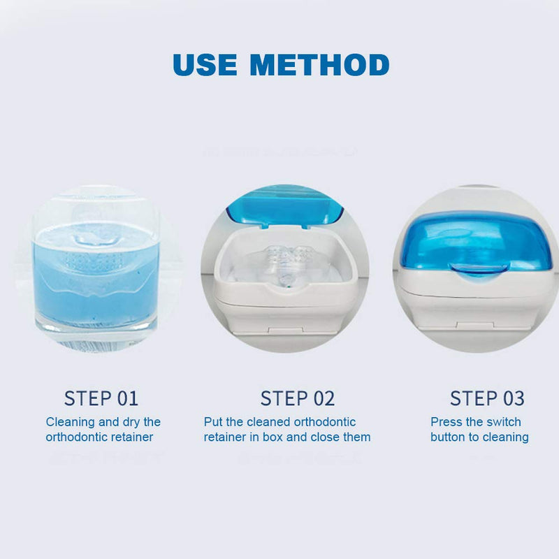 [Australia] - Denture Case, Denture Cup with UV Cleaning Box, False Teeth Storage Box, Orthodontic Retainer Ultraviolet Cleaning Box, Denture Ultraviolet Cleaning Case, Retainer Cleaning for Home and Travel Use 