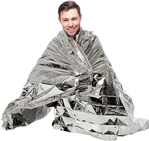 [Australia] - Namvo 5Pcs Emergency Thermal Blankets, 140cm*210cm Survival Reflective Thermal First Aid Foil Blanket Sleeping Bag for Outdoor Camping, Hiking 