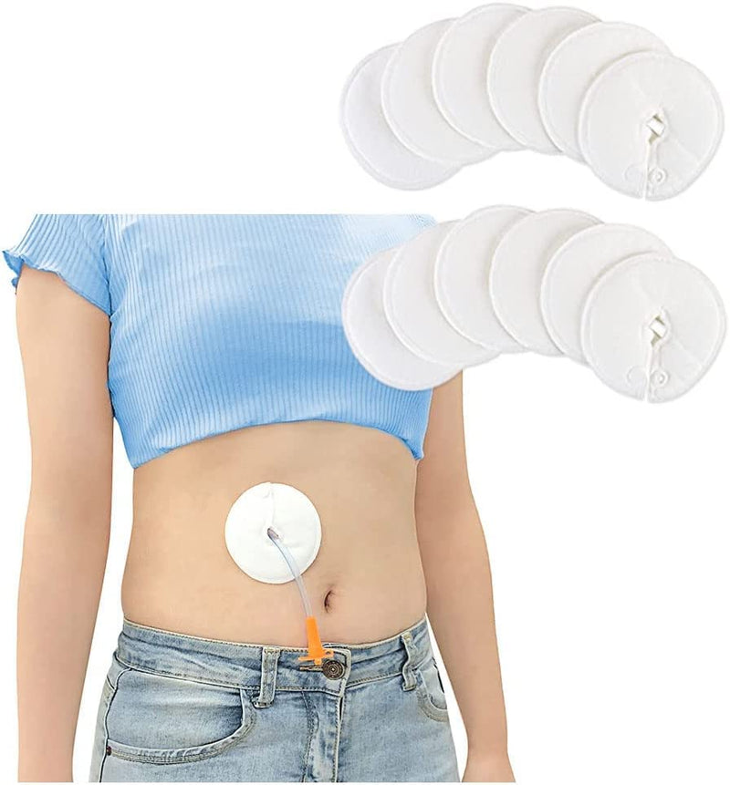 [Australia] - Feeding Tube Pad G Tubes Button Pads Holder Covers Peg Tube Supplies Catheter Support Peritoneal Abdominal Dialysis Extra Soft and Absorbent Pads (12 Pack) 