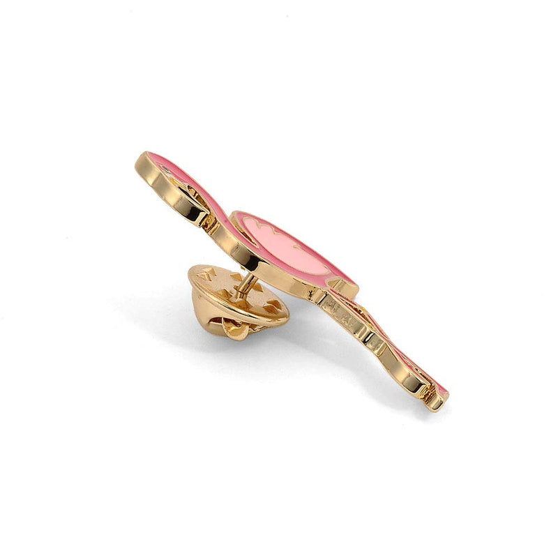 [Australia] - SENFAI 10K Gold Color Cute Enamel Flamingo Pin and Brooch Rose gold 