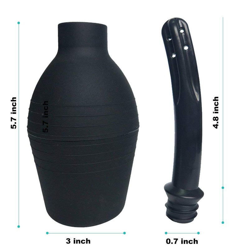 [Australia] - JIAHAO Anal Douche Enema Bulb Vaginal Douche Enema Cleaner for Women’s or Man’s Health (Black) Black 