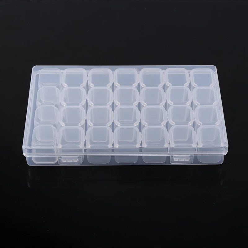 [Australia] - Clear Plastic Medicine Box 28 Slots Pill Box Adjustable Tablet Medicine Pill Container Jewelry Storage Organizer Box Pill Box Organiser Weekly Pill Box 17.5x10.8x2.7cm 