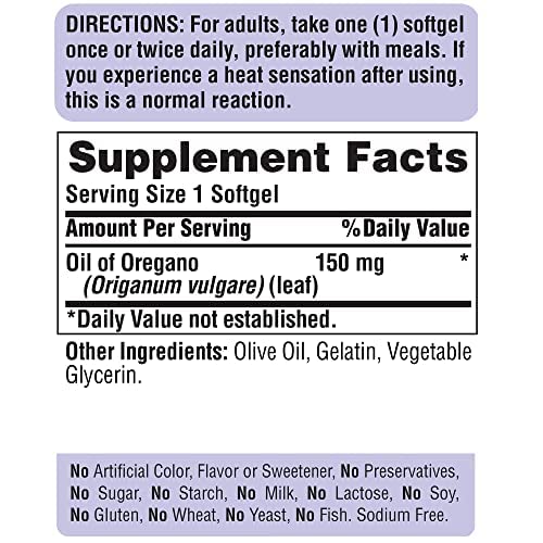 [Australia] - Oil of Oregano Extract by Puritan's Pride®, Contains Antioxidant Properties*, 150mg Equivalent, 180 Rapid Release Softgels 