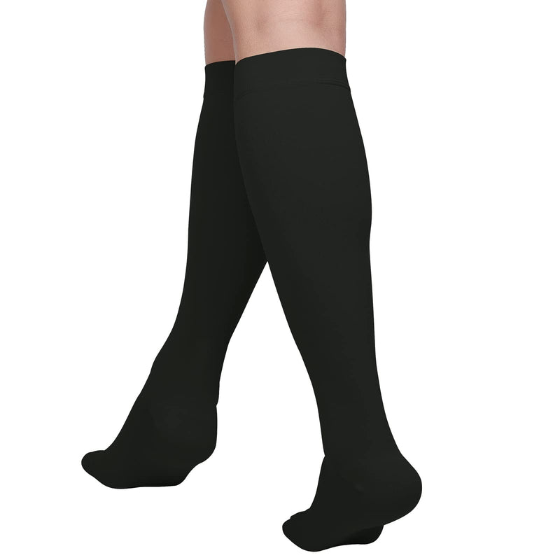 [Australia] - MGANG® Compression Socks, Closed Toe, 20-30 mmHg Graduated Compression Knee High Support Stockings for Unisex, DVT, Pregnancy, Varicose Veins, Swelling, Edema, Shin Splints, 1 Pair, Black 2XL XX-Large 