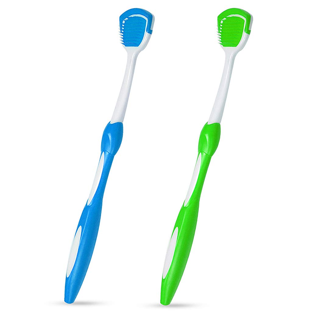 [Australia] - Tongue Brusher, 2 Pcs Tongue Cleaner Tool Orabrushes for Reduce Bad Breath and Maintain Mouth Health 2 Colors (Blue, Green) 2pcs 