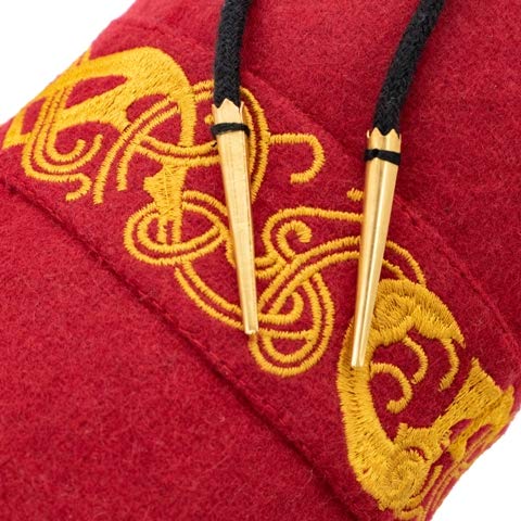 [Australia] - Mythrojan Drawstring Belt Pouch Renaissance Costume Accessories Jewelry Pouch Red 