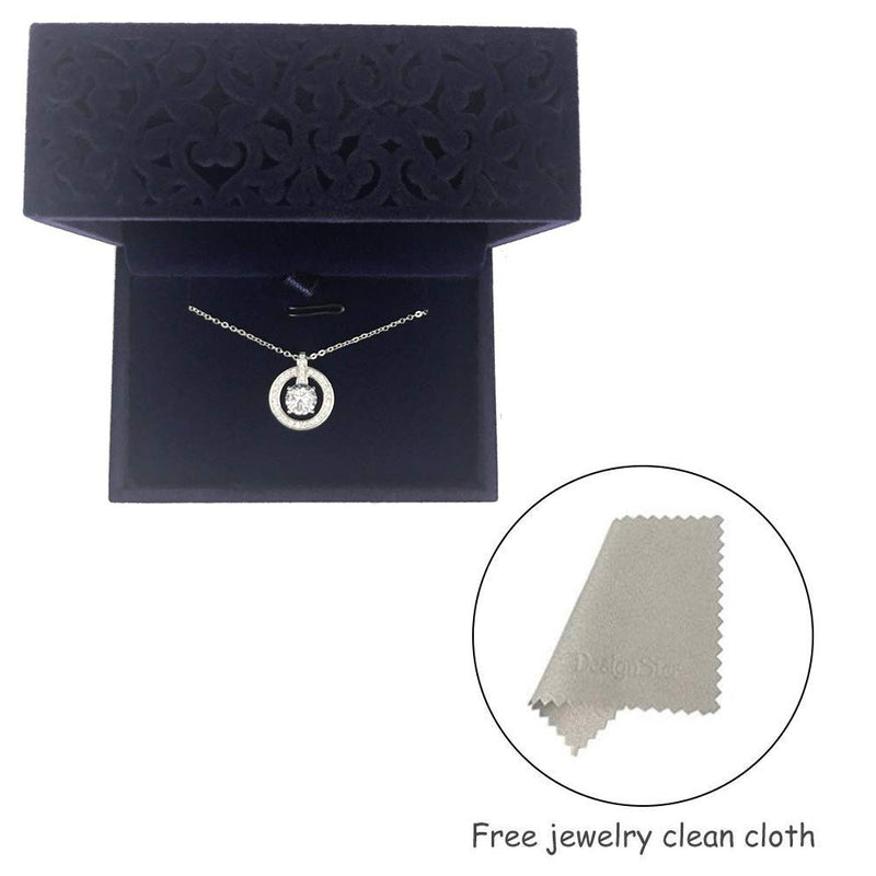 [Australia] - DesignSter Hollow Royal Blue Velvet Jewelry Long Necklace Box – Chain Pendant Display Organizer Gift Box 