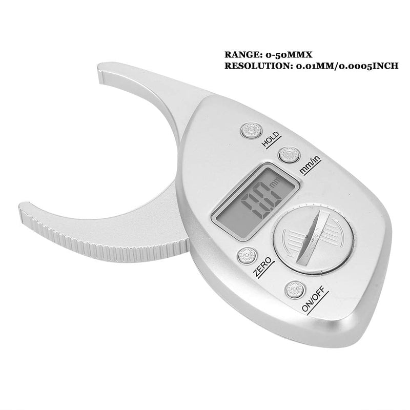 [Australia] - Body Fat Caliper Digital Display LCD High Accuracy Battery Powered Body Fat Measurement for Athletic Women/Men Body Monitoring Measures up to 50mm in Skin Fold Thickness 