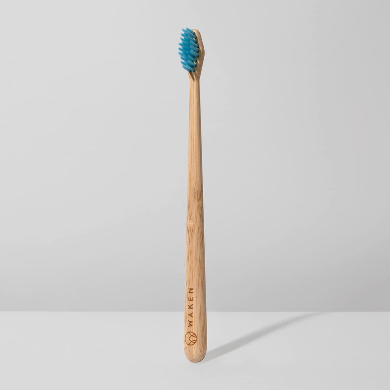 [Australia] - Waken, x1, Blue Soft Bristle Bamboo Toothbrush, Biodegradable Natural Bamboo Handle, Eco Toothbrush Soft, Eco-Friendly Dental Brushes, Bamboo Vegan Toothbrush 