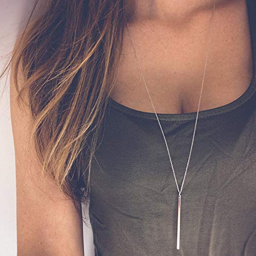 [Australia] - Long Necklace Set for Women Layered Bar Necklace Triangle Y Tassel Pendant Necklace set 4 