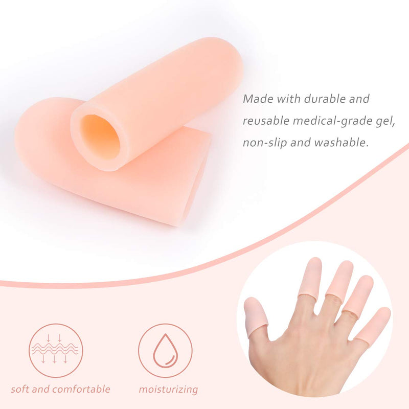 [Australia] - SUPVOX Gel Finger Protector Finger Caps Silicone Finger Cover Cots for Trigger Finger Cracking Finger Arthritis Finger Callus Other Finger Pain Relief 10PCS 
