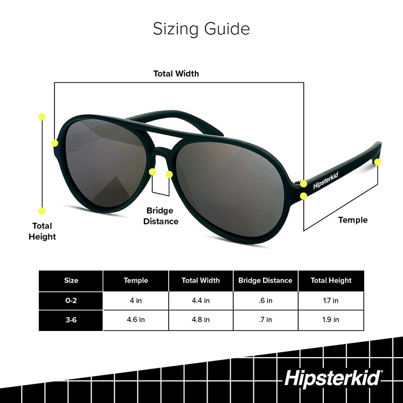 [Australia] - Hipsterkid Baby & Kids Aviator Sunglasses - UV Protection w/ Stay-On Strap for Toddlers, Infants, Newborns, Girls, Boys Black/Aviators Ages 0-2 