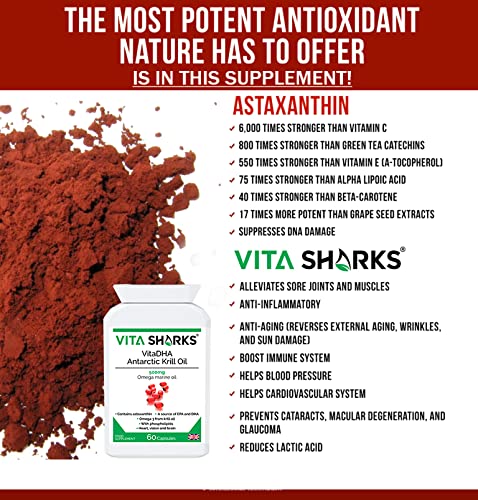 [Australia] - VitaDHA Antarctic Krill Oil a Potent Source of EPA, Astaxanthin & DHA for Brain Function, Heart Health, Blood, Hair, Skin, Joints, Connective Tissues & Liver | Cod Liver Oil Alternative 
